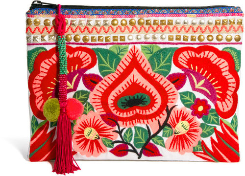 ASOS Clutch Bag With Floral Embroidery