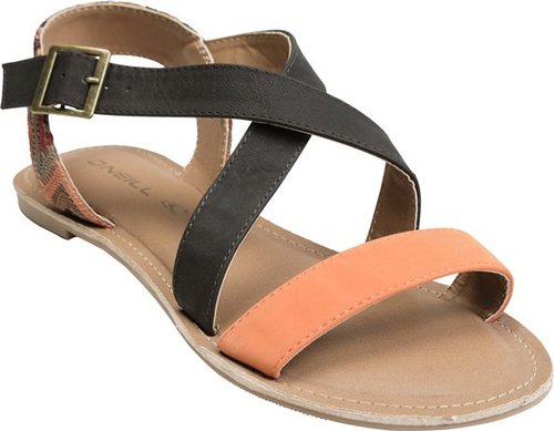 A printed strap at the heel livens up this O'Neill pair ($36).
A printed strap at the heel livens up this O'Neill pair ($36).