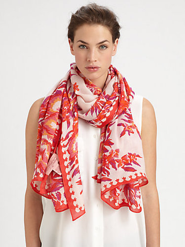 Theodora & Callum Floral Linen-Blend Scarf