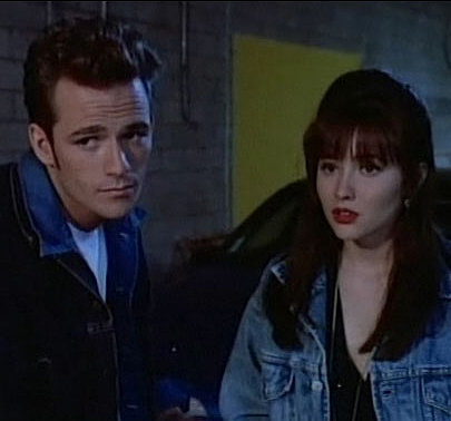 Dylan's furrowed brow and Brenda's bumped-up hair were totally hot at the "rave" they attended in season one.
Dylan's furrowed brow and Brenda's bumped-up hair were totally hot at the "rave" they attended in season one.