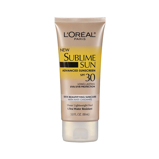 Infused with grape seed and vitamin E, L'Oréal Sublime Sun Advanced Sunscreen SPF 30 Lotion ($10) has antiaging benefits beyond sun protection.
Infused with grape seed and vitamin E, L'Oréal Sublime Sun Advanced Sunscreen SPF 30 Lotion ($10) has antiaging benefits beyond sun protection.