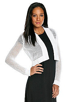 Calvin Klein Crochet Open Front Shrug