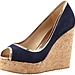 Jimmy Choo Papina Suede Cork Wedge, Navy
