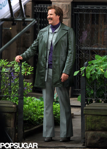 Will Ferrell laughed between takes on Monday in NYC while continuing work on Anchorman 2.
Will Ferrell laughed between takes on Monday in NYC while continuing work on Anchorman 2.