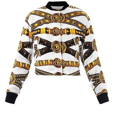 Versus Chain-print silk bomber jacket
