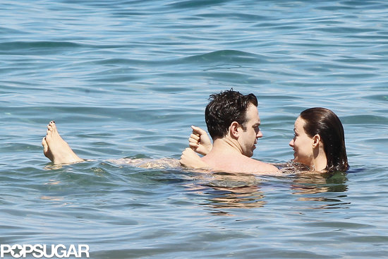 Olivia Wilde and Jason Sudeikis cuddled in the water in Hawaii.
Olivia Wilde and Jason Sudeikis cuddled in the water in Hawaii.