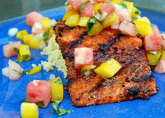 Spice-Crusted Salmon With Watermelon Salsa Spice-Crusted Salmon With Watermelon Salsa