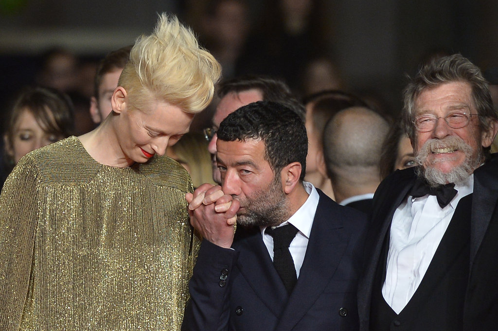 Tilda Swinton got love from Slimane Dazi while on the red carpet on Saturday for the Only Lovers Left Alive premiere.
Tilda Swinton got love from Slimane Dazi while on the red carpet on Saturday for the Only Lovers Left Alive premiere.