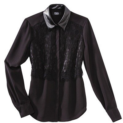 Prabal Gurung For Target® Lace-Front Blouse -Black