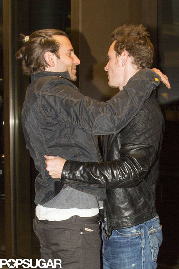 Bradley Cooper and Michael Fassbender share a mutual friend in Michael's X-Men costar Jennifer Lawrence, and the trio partied together at the 2013 BAFTA afterparty. Michael and Bradley have hung out without Jennifer, too, hitting the town together in LA in March and dining out in London in May.
Bradley Cooper and Michael Fassbender share a mutual friend in Michael's X-Men costar Jennifer Lawrence, and the trio partied together at the 2013 BAFTA afterparty. Michael and Bradley have hung out without Jennifer, too, hitting the town together in LA in March and dining out in London in May.