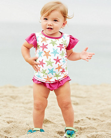 A Garnet Hill exclusive, this Rashguard and Ruffled Bottom Set ($37) will make your little girl the hit of the beach.
A Garnet Hill exclusive, this Rashguard and Ruffled Bottom Set ($37) will make your little girl the hit of the beach.