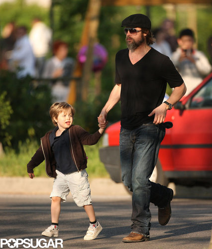Brad Pitt walked Shiloh across the street while visiting a park in Venice, Italy, back in April 2010.
Brad Pitt walked Shiloh across the street while visiting a park in Venice, Italy, back in April 2010.