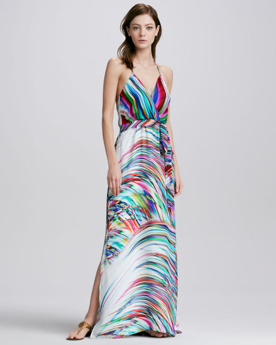 Milly Printed Halter Maxi Dress