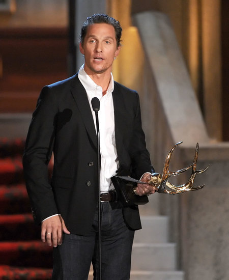 Matthew McConaughey nabbed an award at the 2012 Guys Choice Awards.
Matthew McConaughey nabbed an award at the 2012 Guys Choice Awards.
