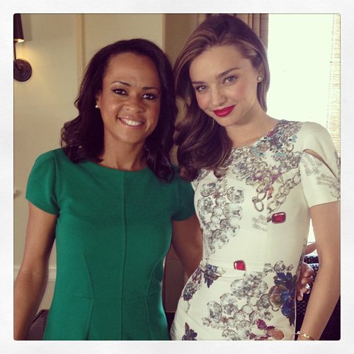 Miranda Kerr snapped a photo with Good Morning America's Linsey Davis after her interview.
Source: Instagram user mirandakerr
Miranda Kerr snapped a photo with Good Morning America's Linsey Davis after her interview.
Source: Instagram user mirandakerr