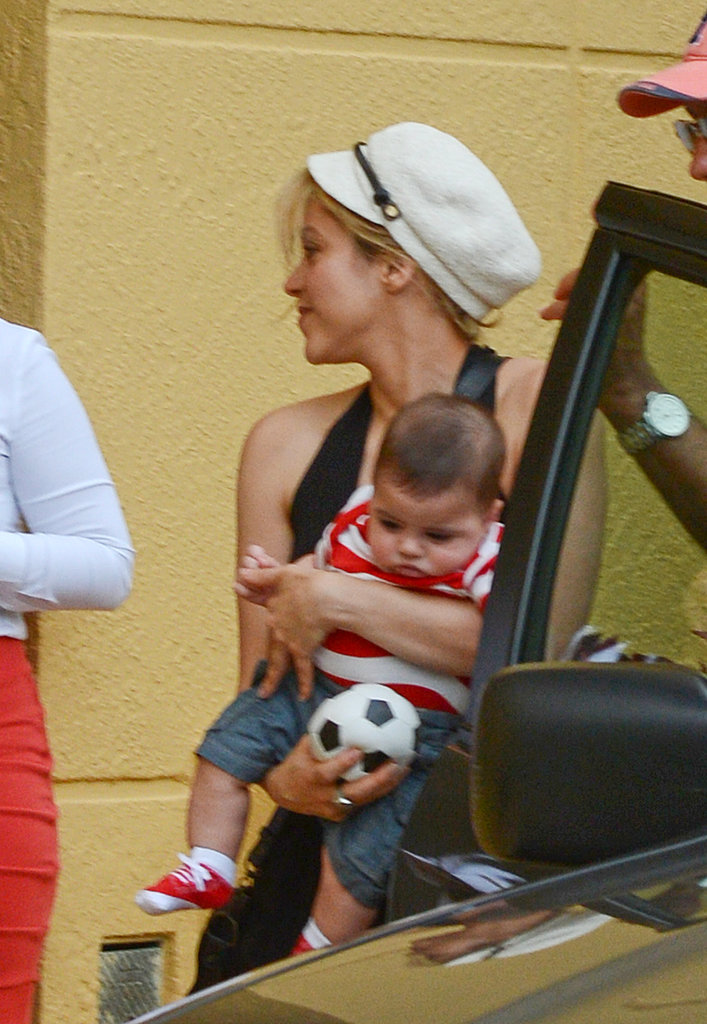 Shakira craddled her son, Milan, in Miami. Shakira craddled her son, Milan, in Miami.