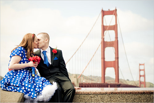 The Dress
Forget the pressure to wear a floor-length, white ballgown down the aisle, when you elope you can wear whatever you want — like a fun blue-and-white, polka-dot frock! I especially love all the short dresses and fun colors.
Photo by Mike Murrow Photography via Wedding Chicks
The Dress
Forget the pressure to wear a floor-length, white ballgown down the aisle, when you elope you can wear whatever you want — like a fun blue-and-white, polka-dot frock! I especially love all the short dresses and fun colors.
Photo by Mike Murrow Photography via Wedding Chicks