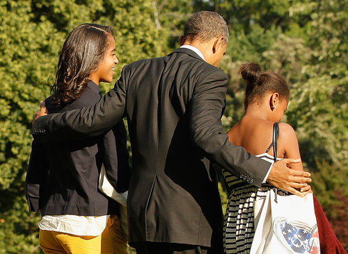 During Barack Obama's 2012 acceptance speech, he gave a sweet shout-out to his daughters:
"Sasha and Malia, before our very eyes you're growing up to become two strong, smart, beautiful young women, just like your mom. And I'm so proud of you guys."
During Barack Obama's 2012 acceptance speech, he gave a sweet shout-out to his daughters:
"Sasha and Malia, before our very eyes you're growing up to become two strong, smart, beautiful young women, just like your mom. And I'm so proud of you guys."