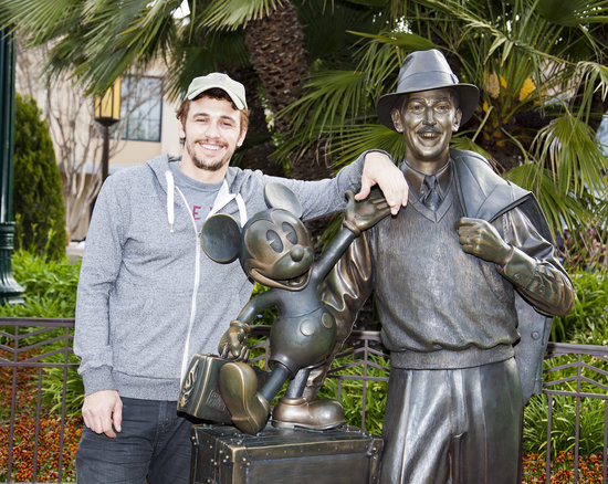 James Franco got up close and personal with a statue of Walt Disney at the LA park in March.
James Franco got up close and personal with a statue of Walt Disney at the LA park in March.