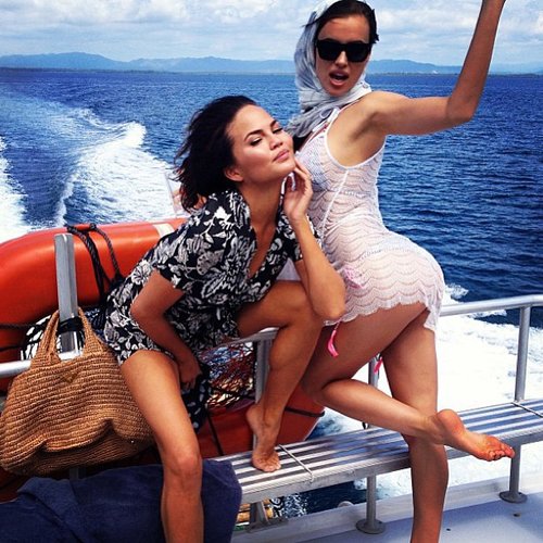 Things got sexy on a boat for Chrissy Teigen and Irina Shayk during a bikini photo shoot.
Source: Instagram user chrissyteigen
Things got sexy on a boat for Chrissy Teigen and Irina Shayk during a bikini photo shoot.
Source: Instagram user chrissyteigen