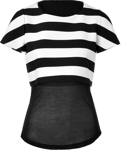 Maje Striped Top in Black/White