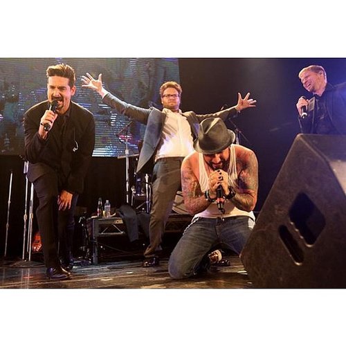 The Backstreet Boys took to their Instagram to promote Seth Rogen's This Is the End.
Source: Instagram user backstreetboys
The Backstreet Boys took to their Instagram to promote Seth Rogen's This Is the End.
Source: Instagram user backstreetboys
