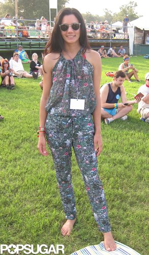 No shoes, no problem. This festivalgoer went with the light and breezy approach, and her printed jumpsuit proved it.
No shoes, no problem. This festivalgoer went with the light and breezy approach, and her printed jumpsuit proved it.