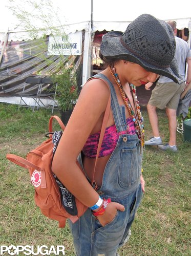 A side shot of Sam's orange backpack, accented with a blue bandanna.
A side shot of Sam's orange backpack, accented with a blue bandanna.
