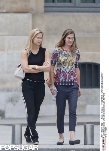 Bar Refaeli strolled Paris in all black, but the main attraction was her chic tuxedo-stripe pants.
Bar Refaeli strolled Paris in all black, but the main attraction was her chic tuxedo-stripe pants.