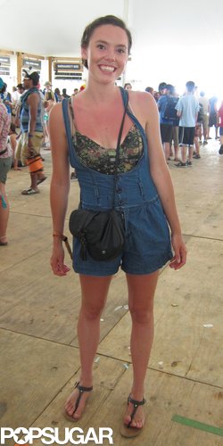 Lindsay paired a floral bustier top with denim overalls, which gave her summery look a fitted body-con silhouette.
Lindsay paired a floral bustier top with denim overalls, which gave her summery look a fitted body-con silhouette.