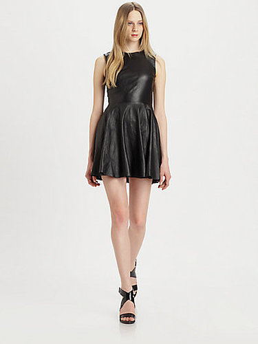 Diane von Furstenberg Jeannie Fit-and-Flare Leather Combo Dress
