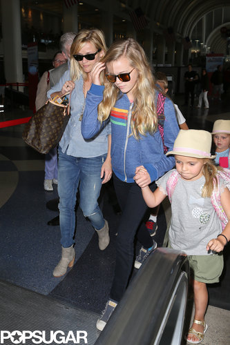 Reese Witherspoon walked through the airport with Ava by her side.
Reese Witherspoon walked through the airport with Ava by her side.