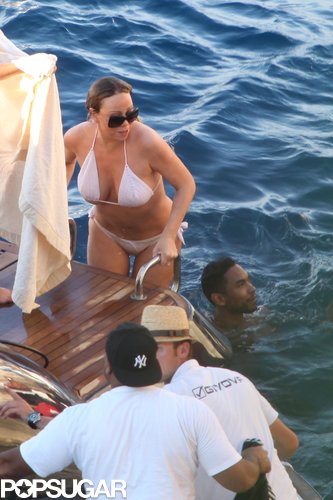 Mariah Carey wore a bikini in the Blue Grotto.
Mariah Carey wore a bikini in the Blue Grotto.