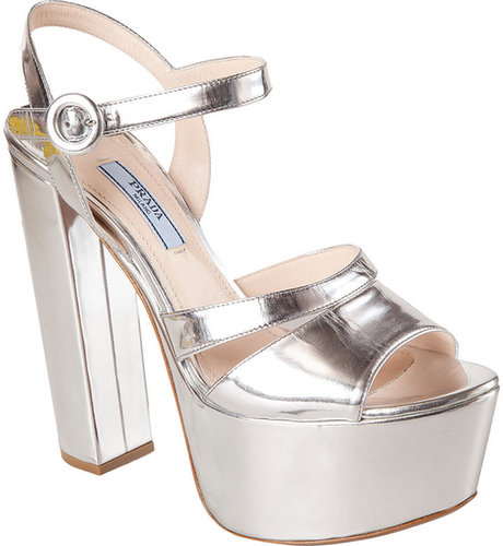 Prada Metallic Platform Sandal