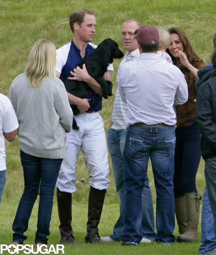 Prince William held onto his pup, Lupo, while Kate Middleton chatted with family members at a polo match in June 2012 in Tetbury, England.
Prince William held onto his pup, Lupo, while Kate Middleton chatted with family members at a polo match in June 2012 in Tetbury, England.