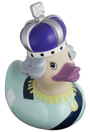 The queen will never be missed at bath time if her royal grandchild has a Queen Duck ($22) floating around the tub.
The queen will never be missed at bath time if her royal grandchild has a Queen Duck ($22) floating around the tub.