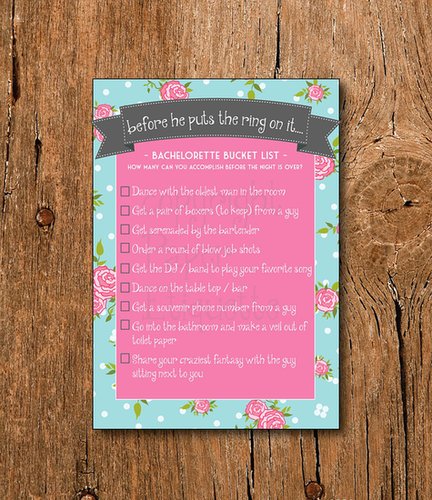 Bridal Bucket List Bridal Bucket List