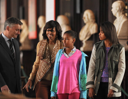 First Lady Michelle Obama toured the Old Library Building at Dublin's Trinity College with Sasha and Malia in June.
First Lady Michelle Obama toured the Old Library Building at Dublin's Trinity College with Sasha and Malia in June.