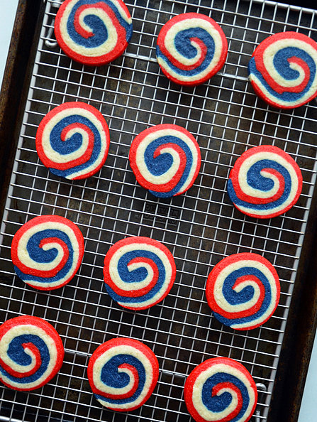 Red, White and Blue Pinwheel Icebox Cookies Red, White and Blue Pinwheel Icebox Cookies