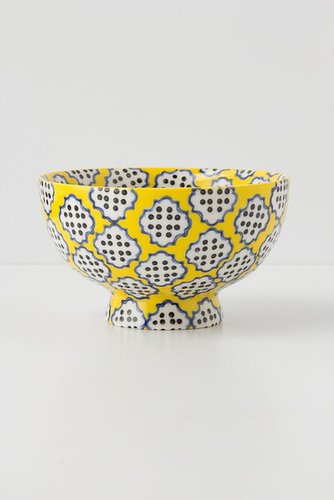 How playful is the pattern of this tiled and dotted yellow bowl ($10)?
How playful is the pattern of this tiled and dotted yellow bowl ($10)?