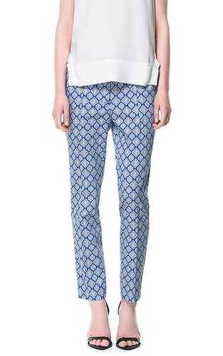 The comfort factor of the slouchy trouser isn't the only thing that has our brains thinking pajama — trendy prints like Zara's elaborate diamonds ($60) also reference classic loungewear.
The comfort factor of the slouchy trouser isn't the only thing that has our brains thinking pajama — trendy prints like Zara's elaborate diamonds ($60) also reference classic loungewear.