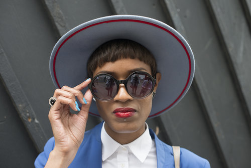 It was all about the hat and shades for this showgoer.
It was all about the hat and shades for this showgoer.