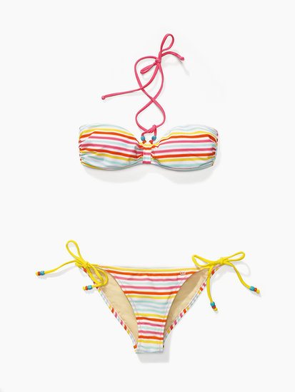 Itching for a fresh bikini? Multicolored stripes ($128) fit the bill!
Itching for a fresh bikini? Multicolored stripes ($128) fit the bill!