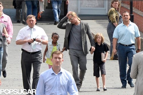Brad Pitt Tours Russia With Shiloh and Zahara! Brad Pitt Tours Russia With Shiloh and Zahara!