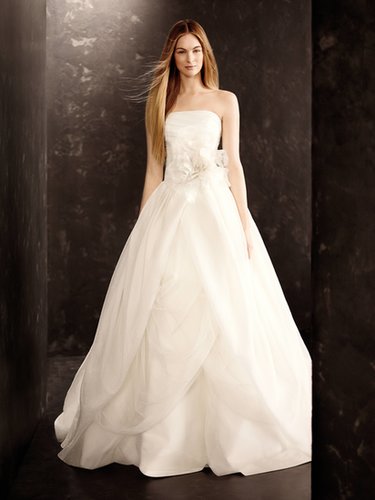 Organza Gown with Draped Bodice and Tulle Skirt ($928)
Photo courtesy of White by Vera Wang
Organza Gown with Draped Bodice and Tulle Skirt ($928)
Photo courtesy of White by Vera Wang