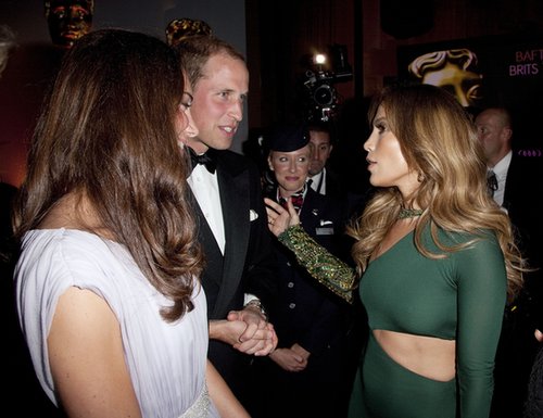 Jennifer Lopez met newlyweds Prince William and Kate Middleton at the July 2011 BAFTA Brits to Watch Event in LA.
Jennifer Lopez met newlyweds Prince William and Kate Middleton at the July 2011 BAFTA Brits to Watch Event in LA.