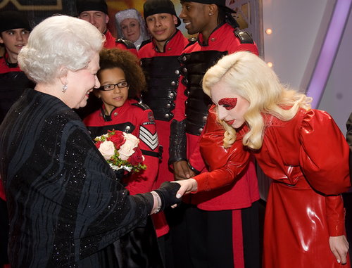 Lady Gaga was given the opportunity to meet Queen Elizabeth after the Royal Variety Performance in Blackpool, England, in December 2009.
Lady Gaga was given the opportunity to meet Queen Elizabeth after the Royal Variety Performance in Blackpool, England, in December 2009.