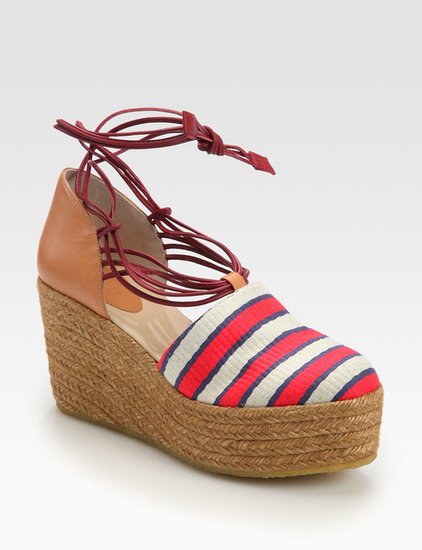 Even if rubber flip-flops aren't quite your thing, you've gotta ditch workday pumps for a Summer BBQ. Chloé's striped espadrilles ($495) give you height — comfortably.
Even if rubber flip-flops aren't quite your thing, you've gotta ditch workday pumps for a Summer BBQ. Chloé's striped espadrilles ($495) give you height — comfortably.