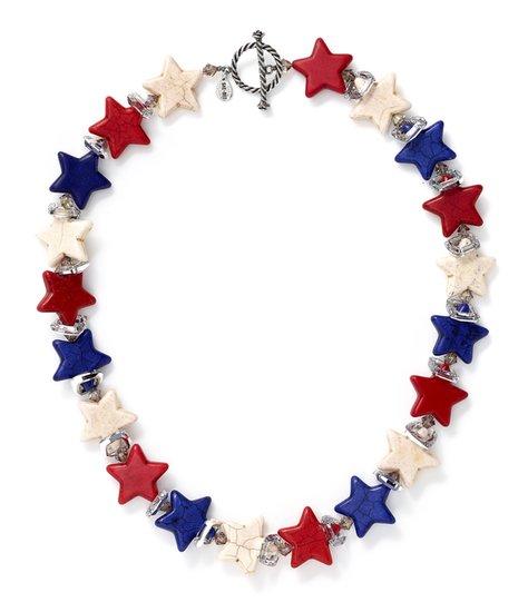 This Americana necklace ($350) from cool accessory brand Sheebee will appeal to everyone at your party (hide it from Mom before she tries swiping it!).
This Americana necklace ($350) from cool accessory brand Sheebee will appeal to everyone at your party (hide it from Mom before she tries swiping it!).