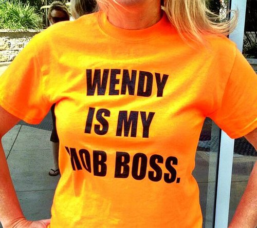 A woman at the rally showed her support with a t-shirt.
Source: Twitter user WendiAarons
A woman at the rally showed her support with a t-shirt.
Source: Twitter user WendiAarons
